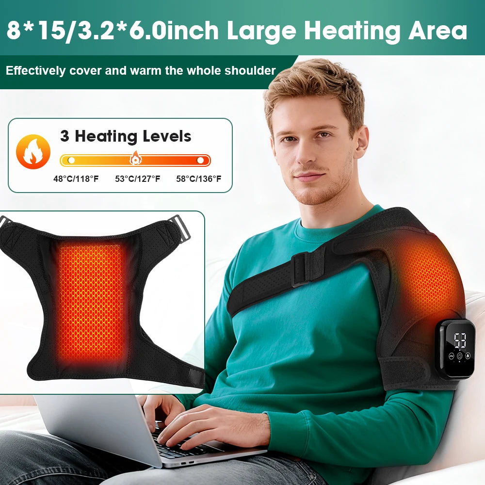 Hailicare Heated Shoulder Wrap Cordless Massage With Vibration