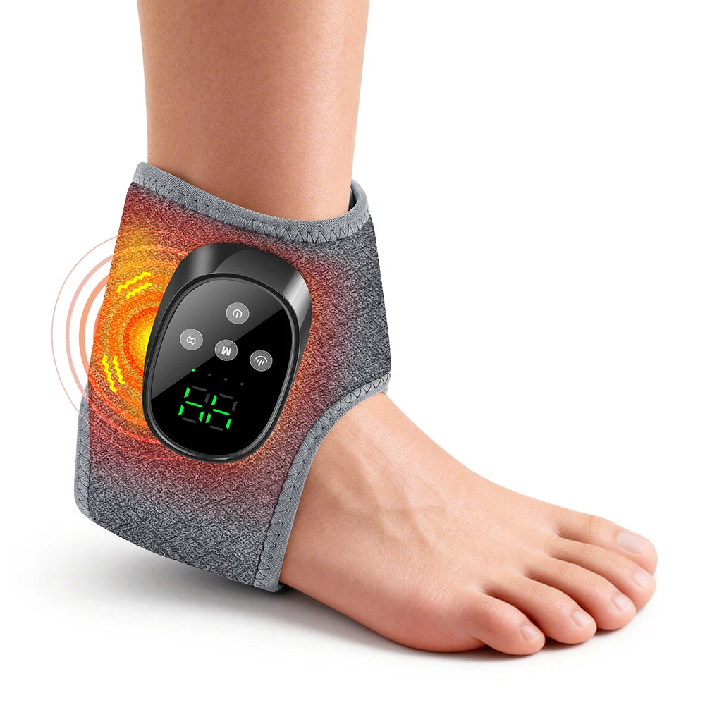 Hailicare Cordless Heated Electric Ankle Foot Massager With Vibrating Wrap