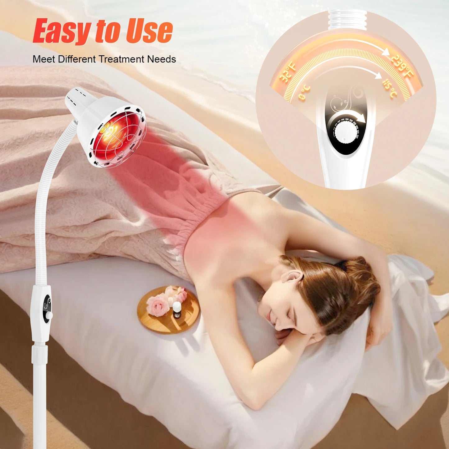 275W Adjustable Infrared Heat Lamp With Temperature Control