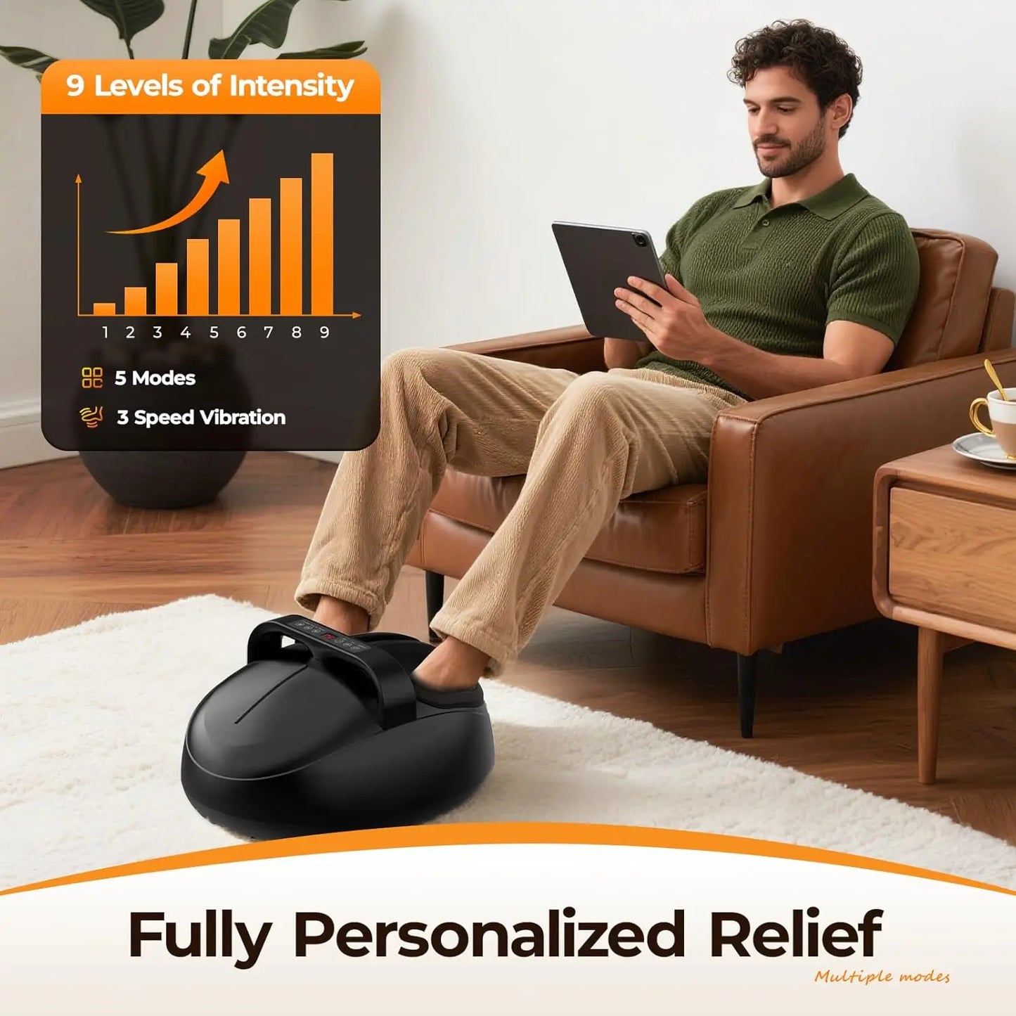 HTM Shiatsu Foot Massager With Air Compression 9 Levels