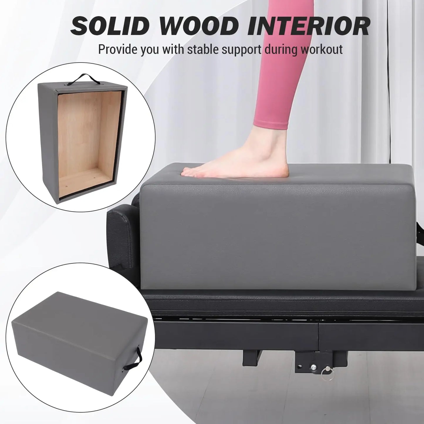HiMiss Pilates Reformer Sit Box For Home Fitness Training