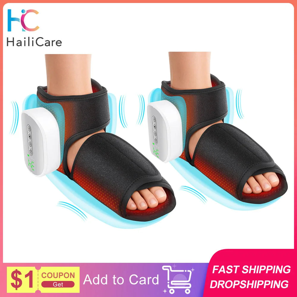Hailicare Dual Airbag Heated Foot Ankle Massager For Comfort