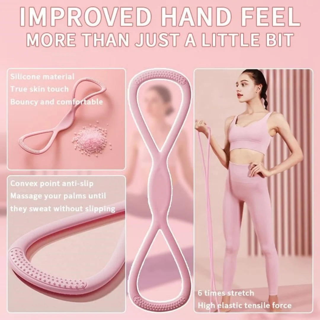 Resistance Bands With Handles Figure 8 Elastic Fitness Band For Home Workout