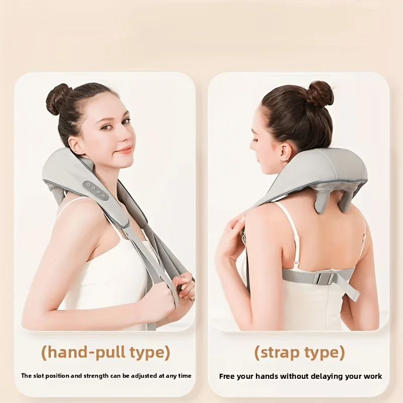 Shiatsu Neck And Shoulder Massager With Heat And Wireless Rechargeable
