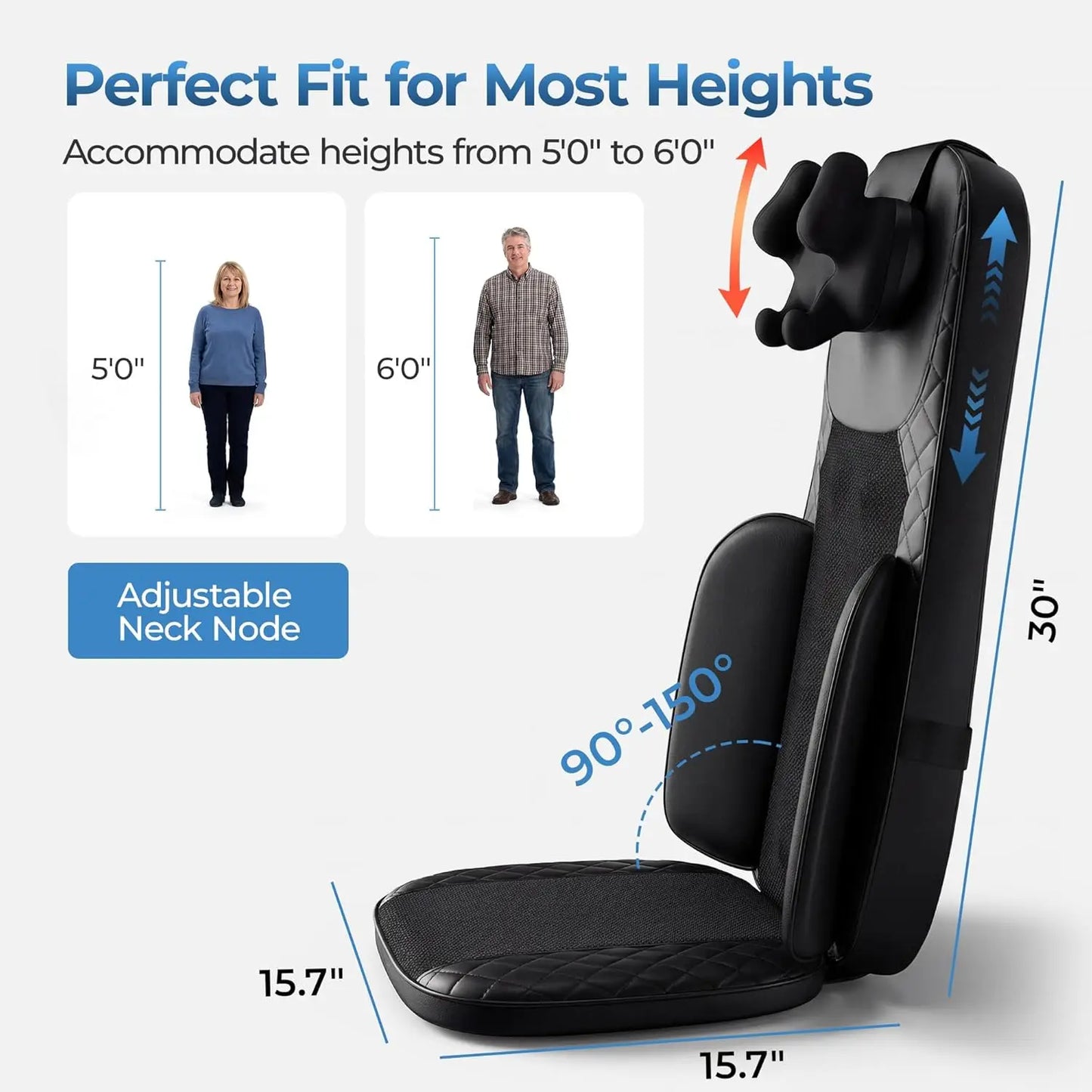 HOMEMASSA 3-in-1 Shiatsu Neck and Back Massage Cushion With Heat